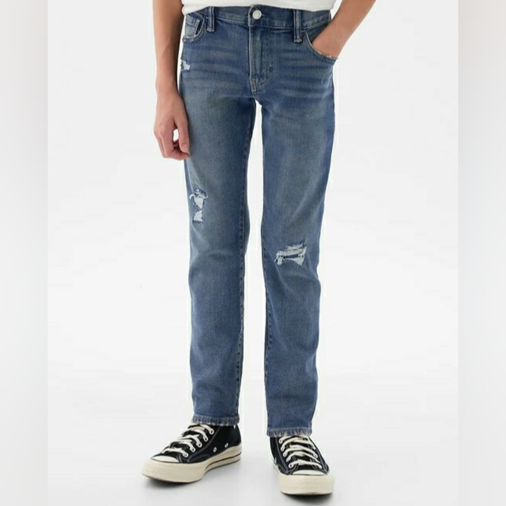 GAP Boys Blue Distressed Straight Jeans